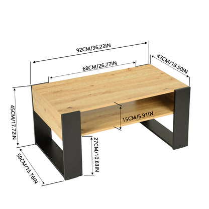 Salontafel met Planken, Gouden Eik - OWENS
