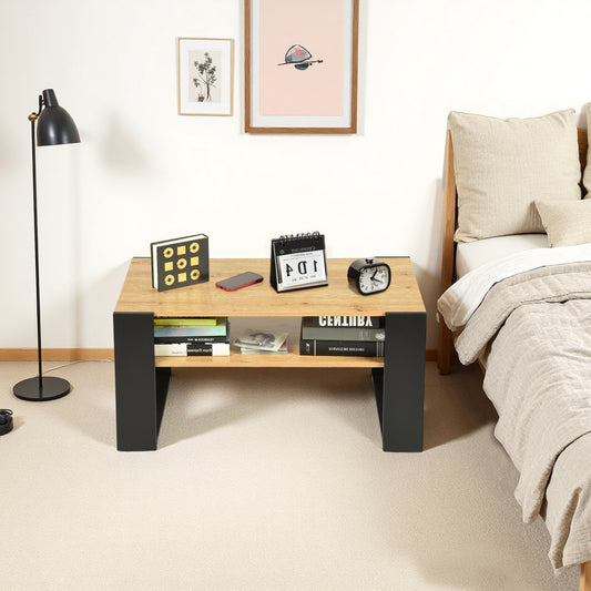 Salontafel met Planken, Gouden Eik - OWENS
