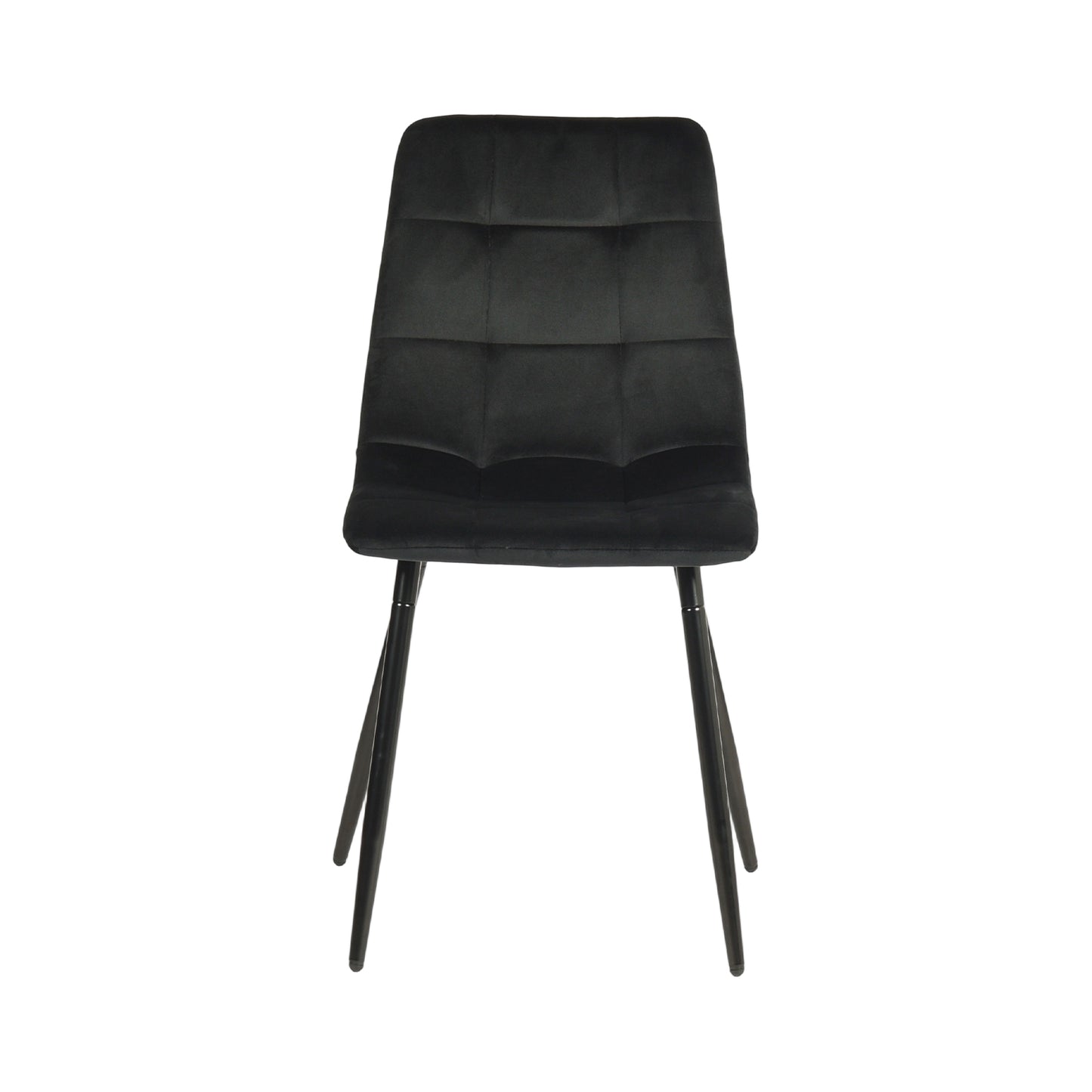 Eetkamerstoel zonder armleuningen van stof met zwarte ijzeren poten - Zwart/Grijs/Bruin