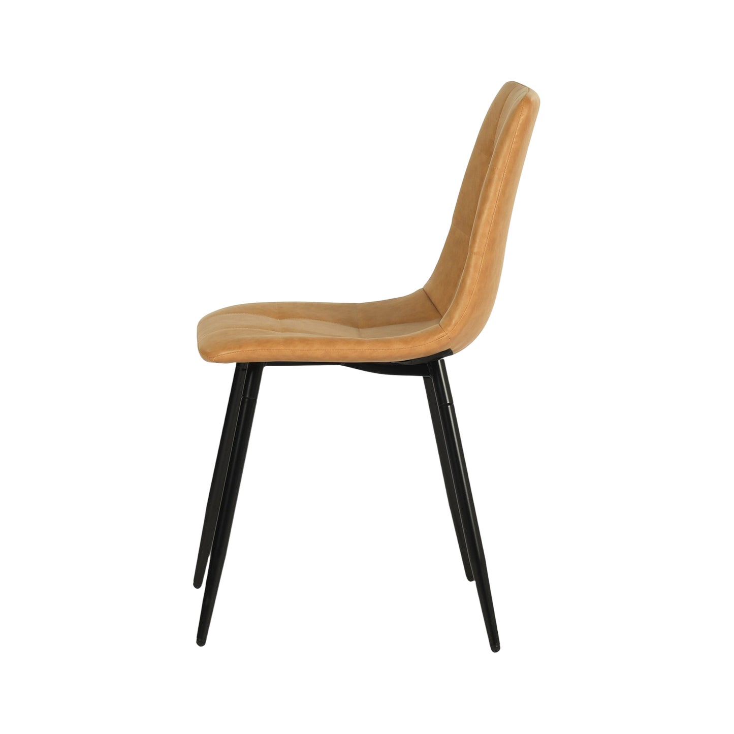 Eetkamerstoel zonder armleuningen van stof met zwarte ijzeren poten - Zwart/Grijs/Bruin