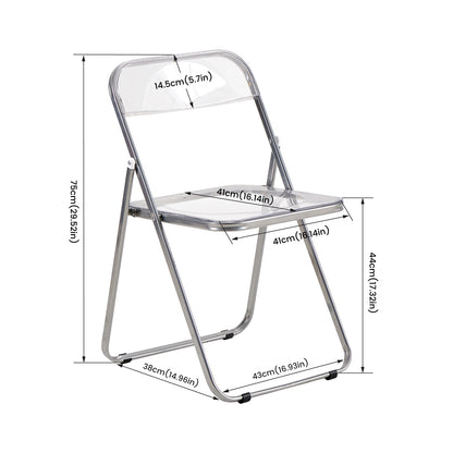 PURDY Stapelbare Vouwstoelen Set van 4/6 - Doorzichtig