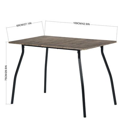 REEDER Modulaire Tafel en 4 Stoelen Set - Eik/Zwart