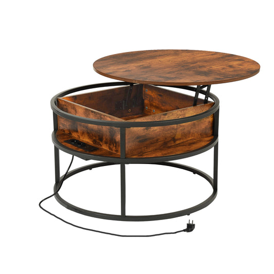 Lift-tafel Salontafel met Verborgen Compartment en Stopcontact
