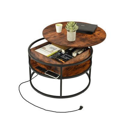 Lift-tafel Salontafel met Verborgen Compartment en Stopcontact