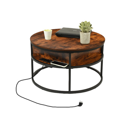 Lift-tafel Salontafel met Verborgen Compartment en Stopcontact