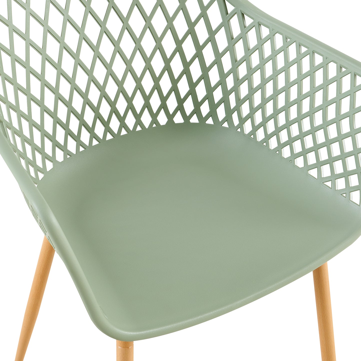 ROME Eetkamerstoelen met opengewerkte armleuningen, gemaakt van PP-materiaal (set van 4/6) - Grijsgroen