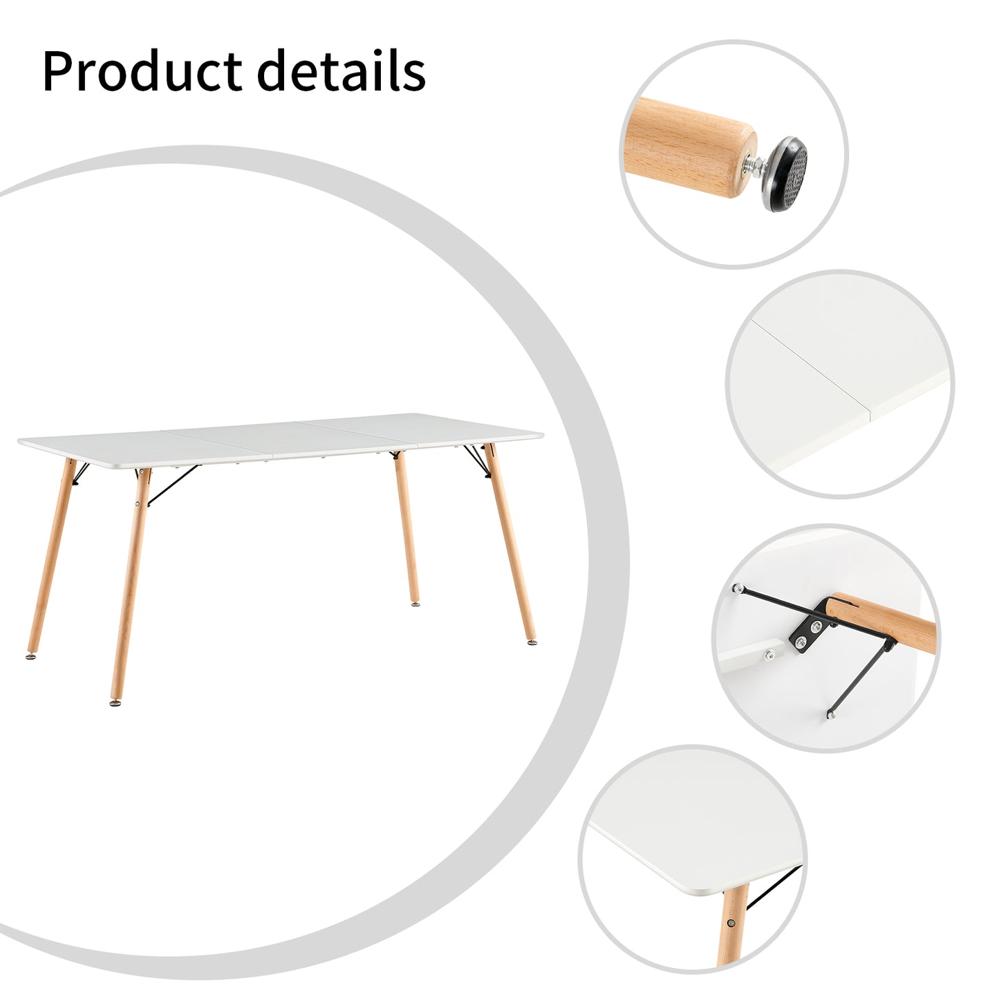 EGGREE Multifunctionele Nordic Simple Moderne Eettafel - Wit