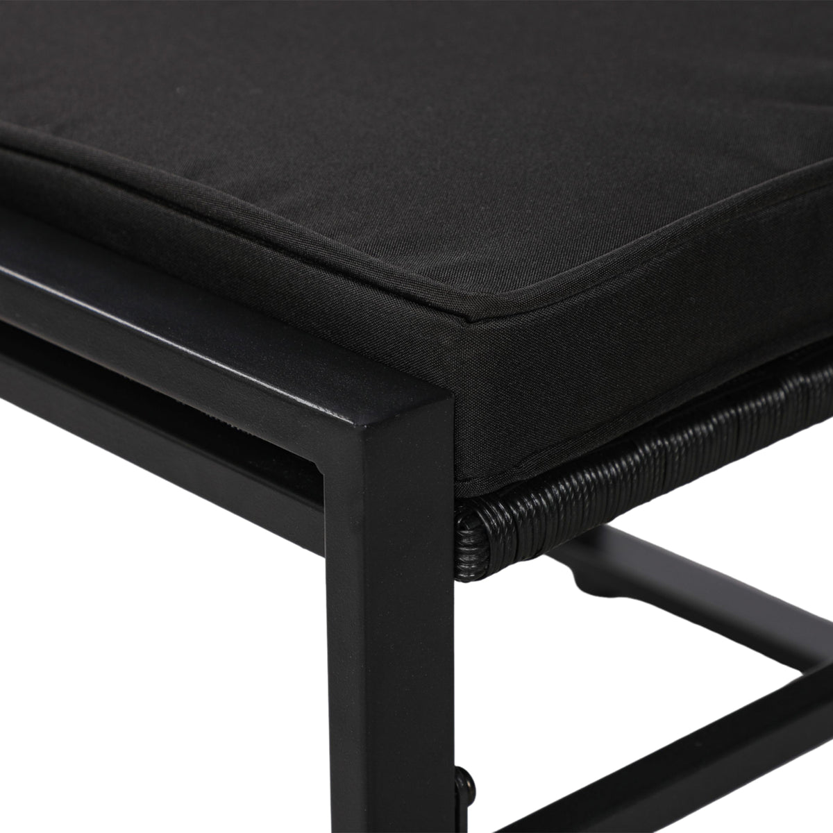 5-delige rotan tuinset, 2 fauteuils + 2 voetenbankjes + 1 tafel - zwart