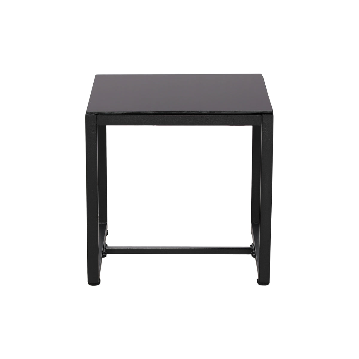 5-delige rotan tuinset, 2 fauteuils + 2 voetenbankjes + 1 tafel - zwart