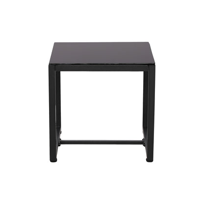 5-delige rotan tuinset, 2 fauteuils + 2 voetenbankjes + 1 tafel - zwart