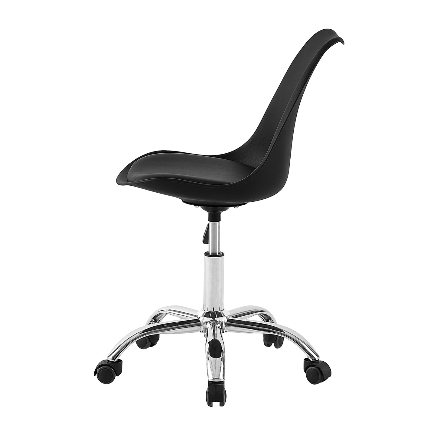 TULIP Plastic Bureaustoel Minimalistische Stoel set van 1 - Wit/Zwart