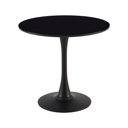 TULIP Ronde Eettafel zonder Kieren, 75 cm - Zwart/Wit/Marmereffect