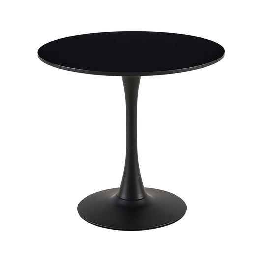 TULIP Ronde Eettafel zonder Kieren, 75 cm - Zwart/Wit/Marmereffect