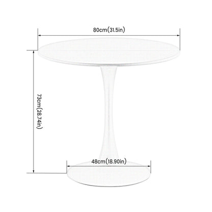 TULIP Trestle Eettafel 80cm - Wit/Zwart/Marmer/Gray