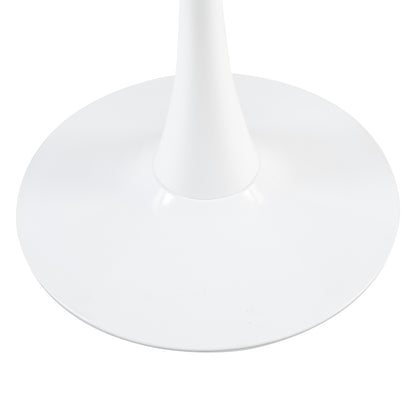 TULIP Ronde Eettafel zonder Kieren, 75 cm - Zwart/Wit/Marmereffect