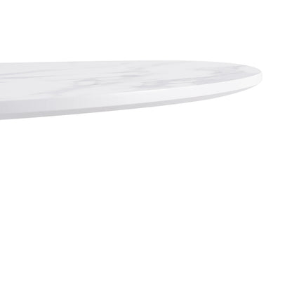 TULIP Ronde Eettafel zonder Kieren, 75 cm - Zwart/Wit/Marmereffect