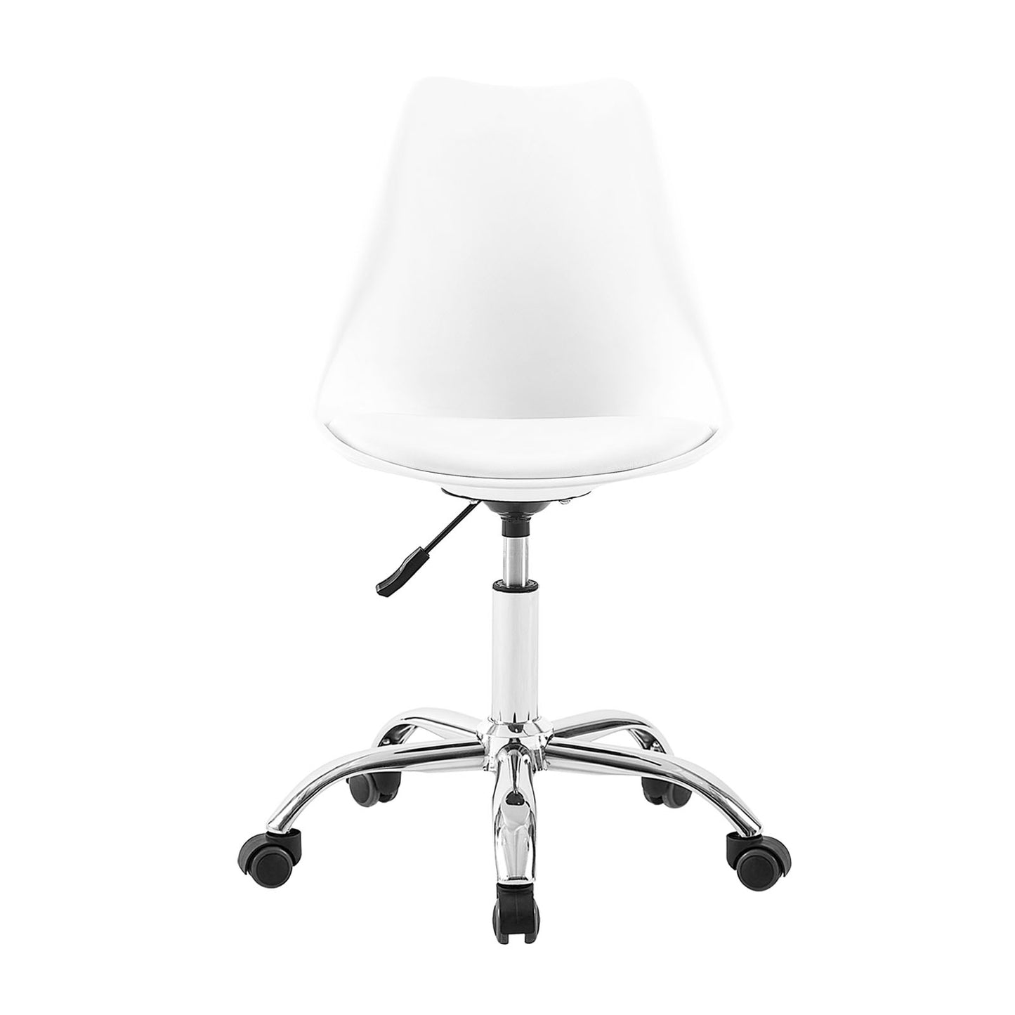TULIP Plastic Bureaustoel Minimalistische Stoel set van 1 - Wit/Zwart