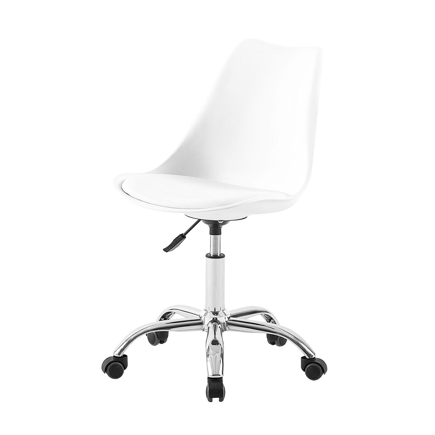 TULIP Plastic Bureaustoel Minimalistische Stoel set van 1 - Wit/Zwart