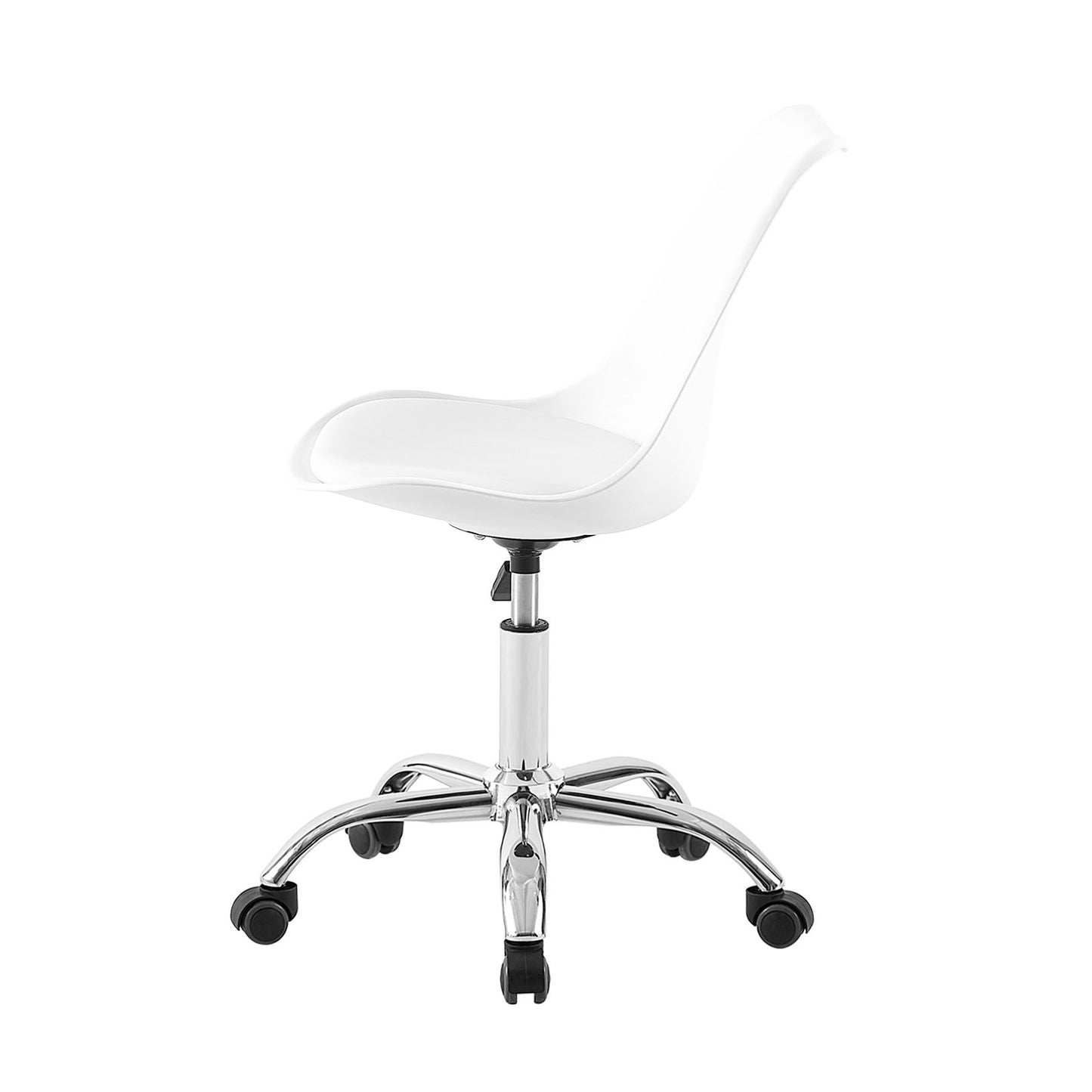 TULIP Plastic Bureaustoel Minimalistische Stoel set van 1 - Wit/Zwart