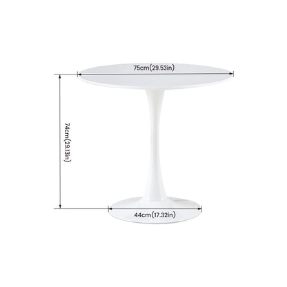 TULIP Ronde Eettafel zonder Kieren, 75 cm - Zwart/Wit/Marmereffect