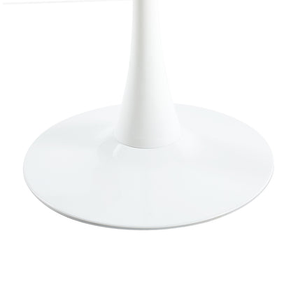 TULIP Ronde Eettafel zonder Kieren, 75 cm - Zwart/Wit/Marmereffect