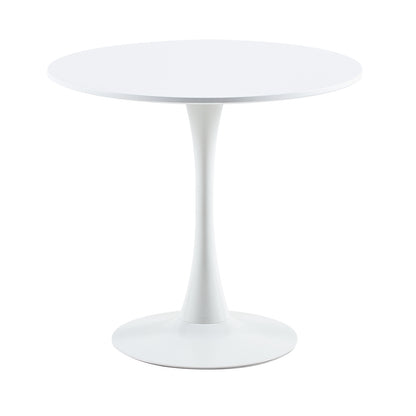 TULIP Ronde Eettafel zonder Kieren, 75 cm - Zwart/Wit/Marmereffect
