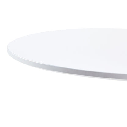 TULIP Ronde Eettafel zonder Kieren, 75 cm - Zwart/Wit/Marmereffect