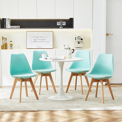 TULIP Ronde Eettafel zonder Kieren, 75 cm - Zwart/Wit/Marmereffect
