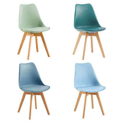 TULIP Zachte kunststof stoel, set van 4 in zachte kleuren