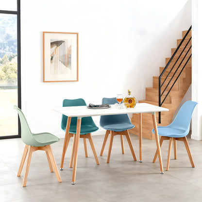 TULIP Zachte kunststof stoel, set van 4 in zachte kleuren