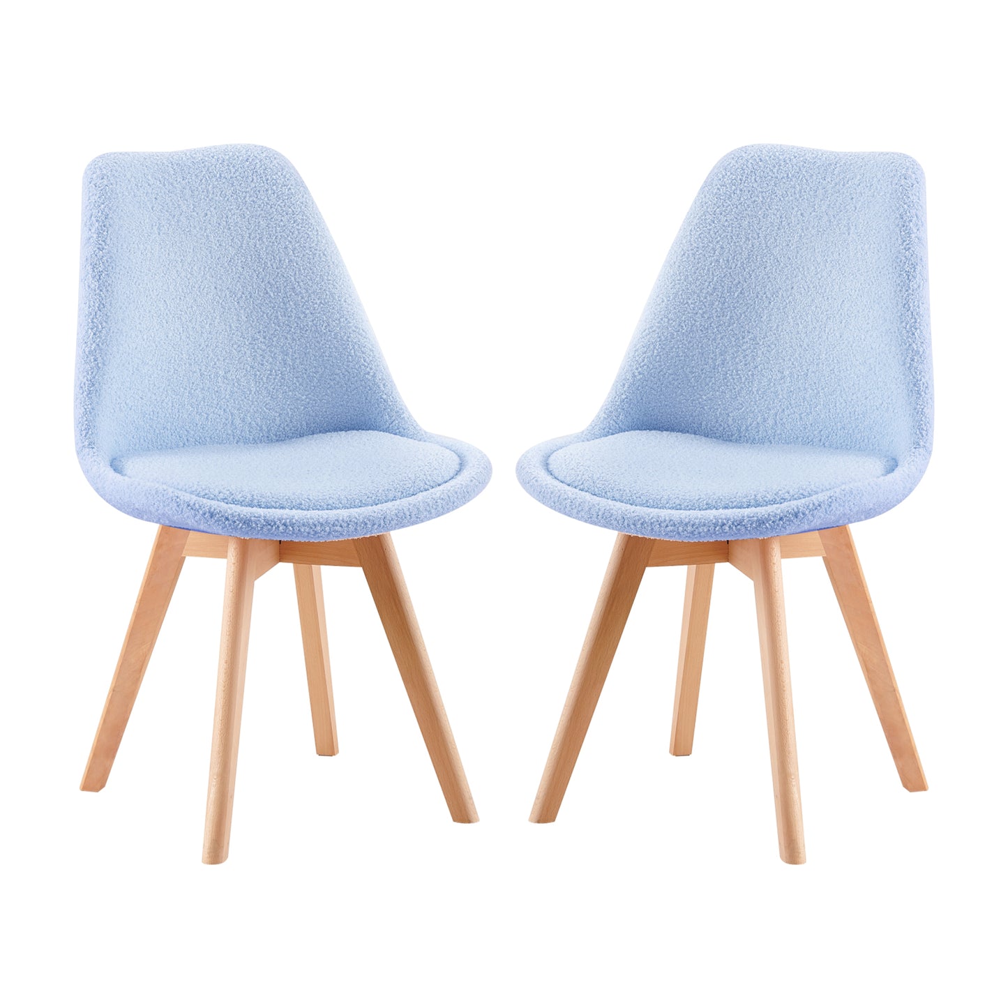 Kasjmier Gestoffeerde Eetkamerstoelen (Set van 2/4) - Wit/Roze/Lichtblauw - TULIP