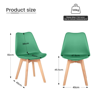 TULIP eetkamerstoelen set van 4 - Lake Green