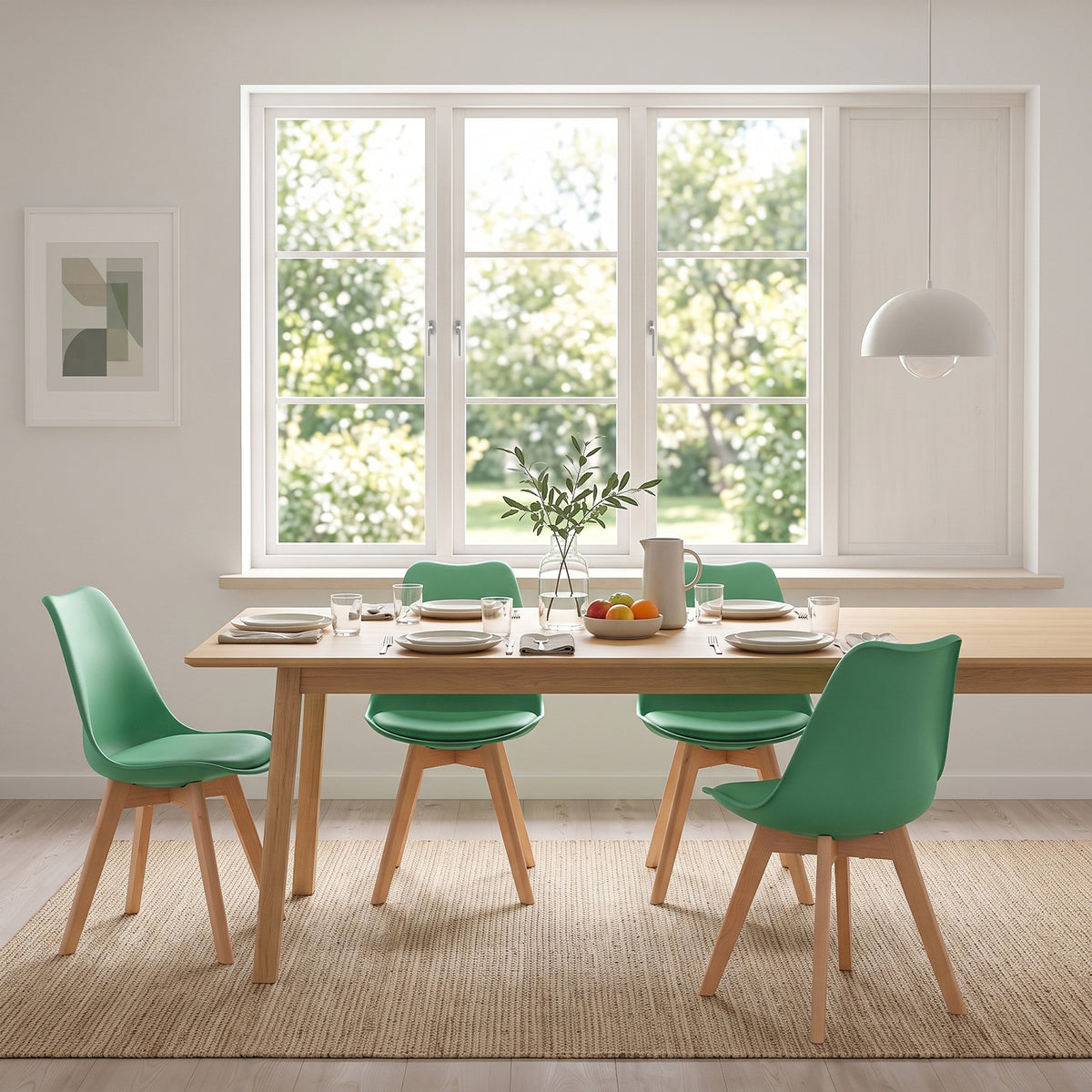TULIP eetkamerstoelen set van 4 - Lake Green