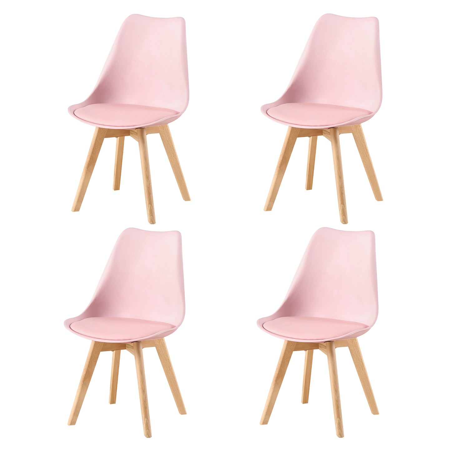 TULIP Gestoffeerde Eetkamerstoelen (Set van 2/4) - Roze