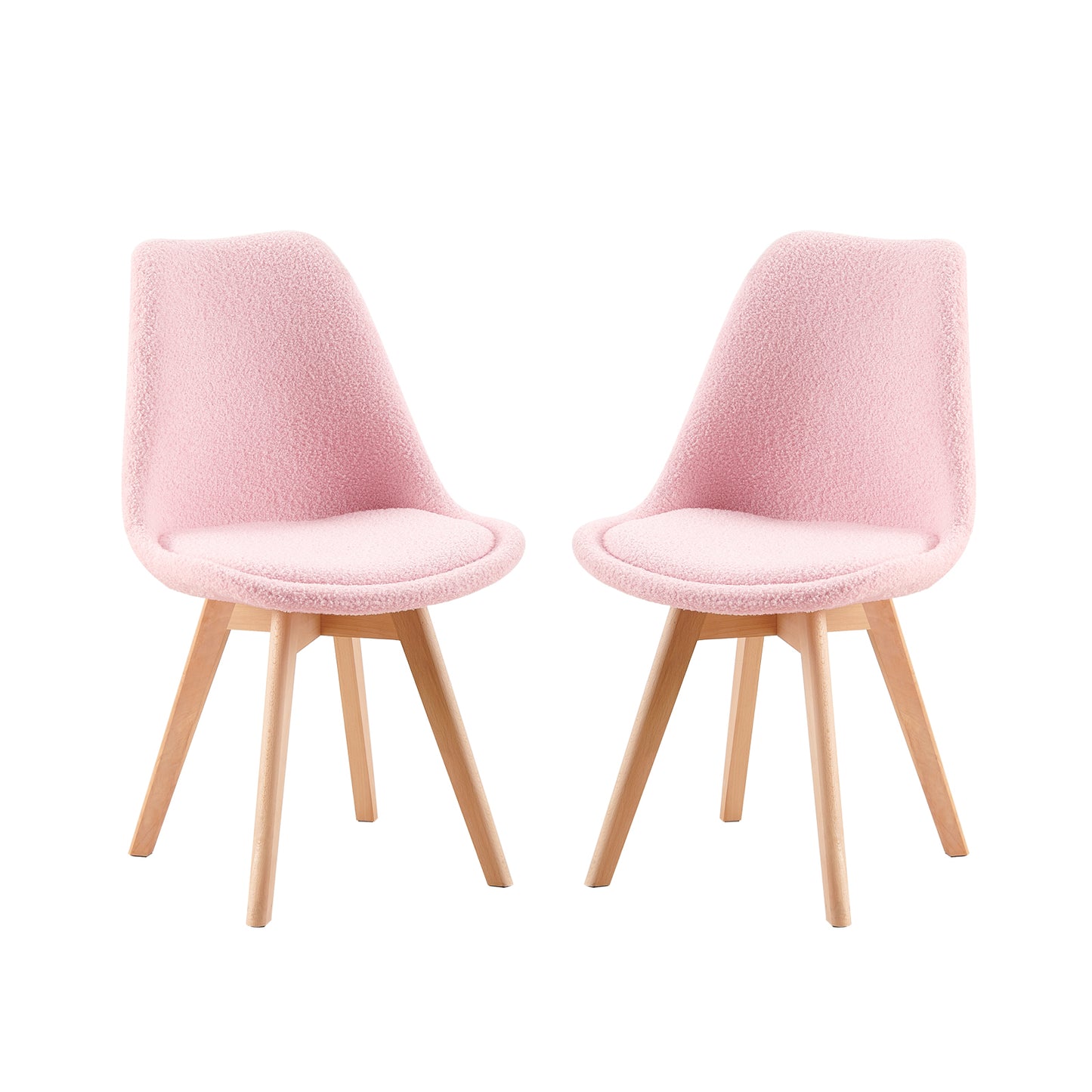 Kasjmier Gestoffeerde Eetkamerstoelen (Set van 2/4) - Wit/Roze/Lichtblauw - TULIP