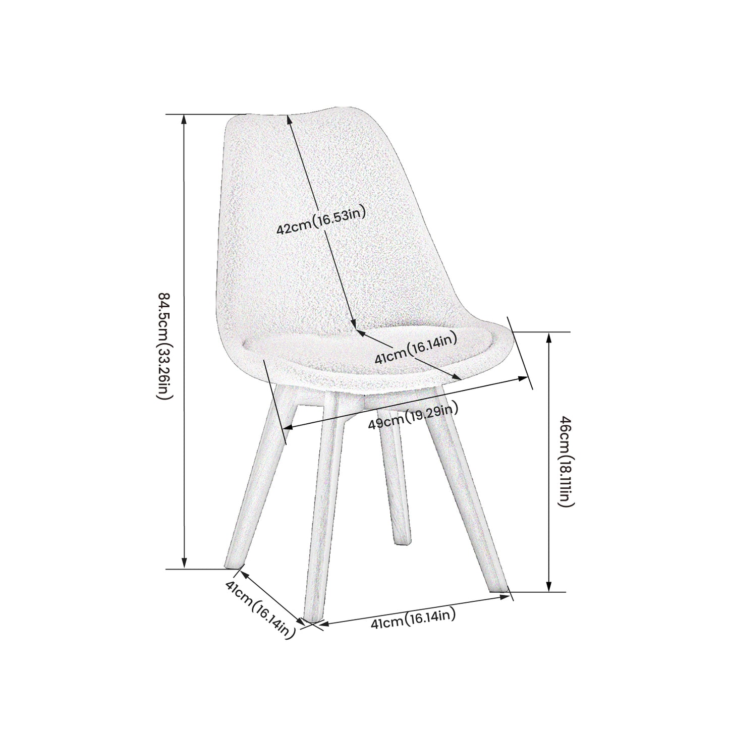 Kasjmier Gestoffeerde Eetkamerstoelen (Set van 2/4) - Wit/Roze/Lichtblauw - TULIP