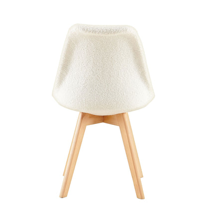 Kasjmier Gestoffeerde Eetkamerstoelen (Set van 2/4) - Wit/Roze/Lichtblauw - TULIP