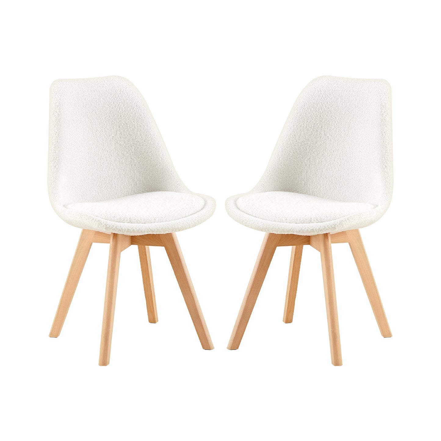 Kasjmier Gestoffeerde Eetkamerstoelen (Set van 2/4) - Wit/Roze/Lichtblauw - TULIP