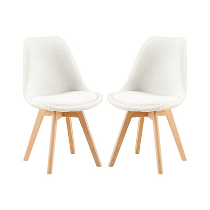 Kasjmier Gestoffeerde Eetkamerstoelen (Set van 2/4) - Wit/Roze/Lichtblauw - TULIP