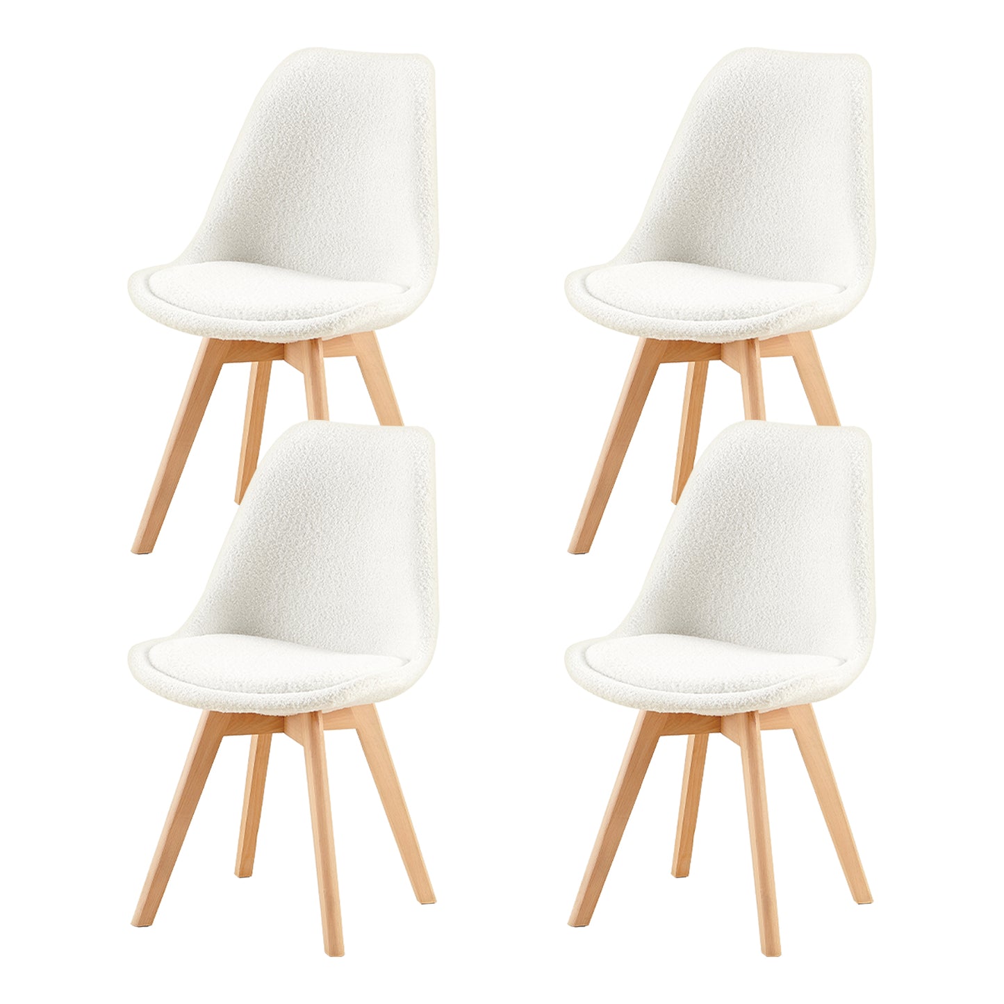 Kasjmier Gestoffeerde Eetkamerstoelen (Set van 2/4) - Wit/Roze/Lichtblauw - TULIP