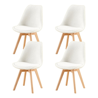 Kasjmier Gestoffeerde Eetkamerstoelen (Set van 2/4) - Wit/Roze/Lichtblauw - TULIP