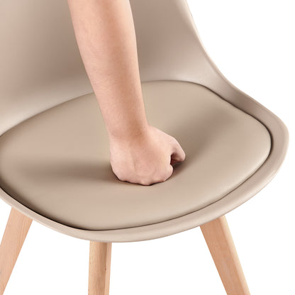 Stoelen Eetkamer Met Beuken Poten Set van 2/4-Licht Khaki - TULIP