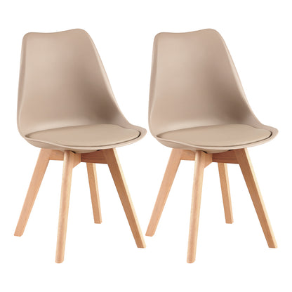 Stoelen Eetkamer Met Beuken Poten Set van 2/4-Licht Khaki - TULIP