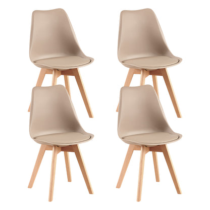 Stoelen Eetkamer Met Beuken Poten Set van 2/4-Licht Khaki - TULIP