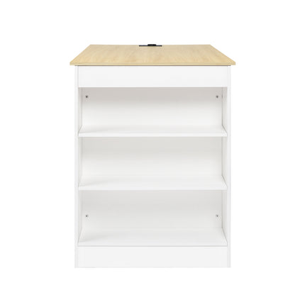 TURLEY Modern bartafel Bureautafel met vakken - Zwart/Wit