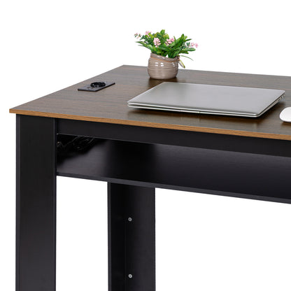 TURLEY Modern bartafel Bureautafel met vakken - Zwart/Wit