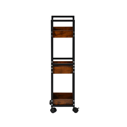 VERO Drie-Laags Opslagrek Make-up Opbergwagen - Fire/OAK Kleur