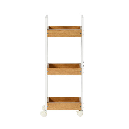 VERO Drie-Laags Opslagrek Make-up Opbergwagen - Fire/OAK Kleur