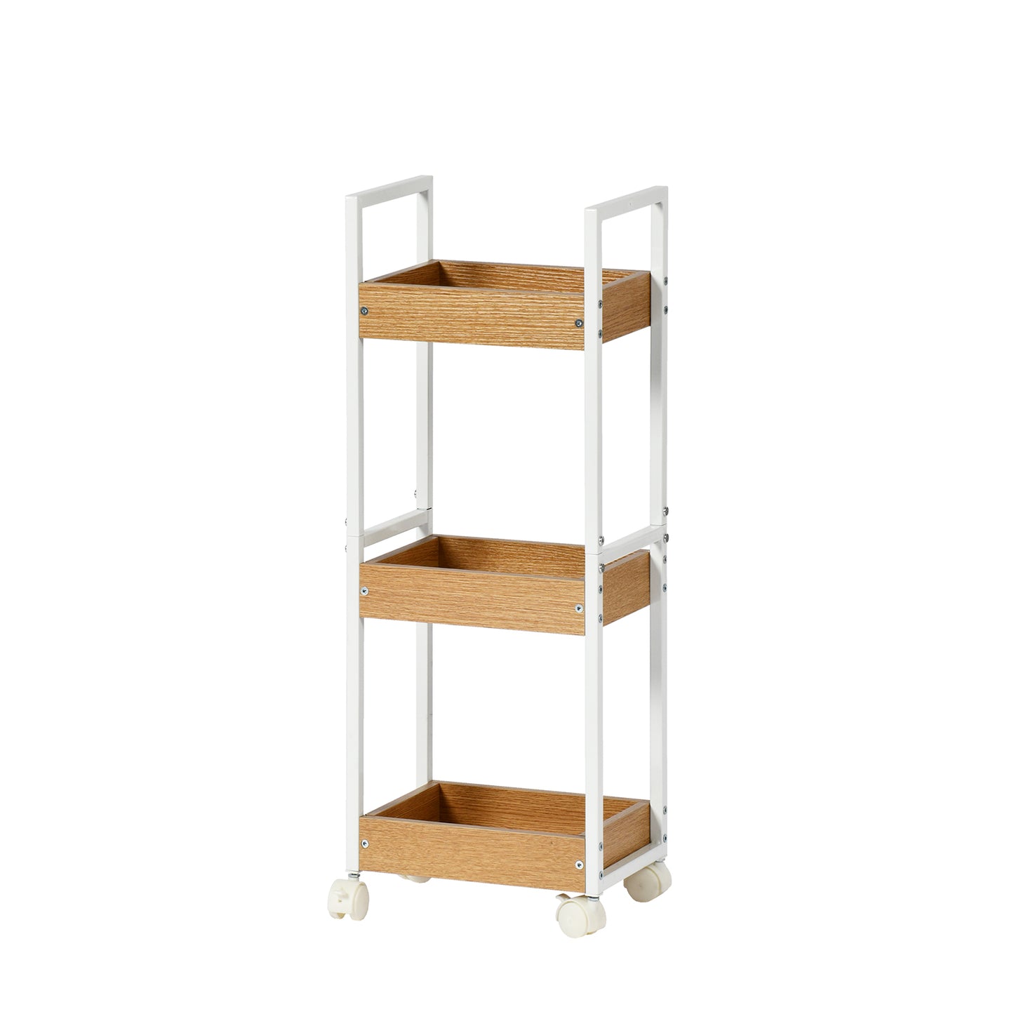 VERO Drie-Laags Opslagrek Make-up Opbergwagen - Fire/OAK Kleur