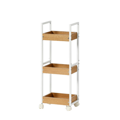 VERO Drie-Laags Opslagrek Make-up Opbergwagen - Fire/OAK Kleur